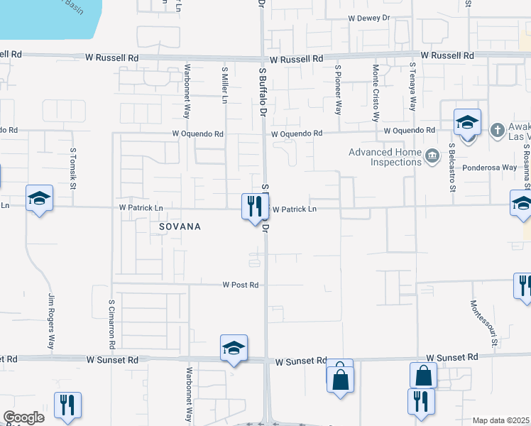 map of restaurants, bars, coffee shops, grocery stores, and more near 6067 Dover Palace Street in Las Vegas