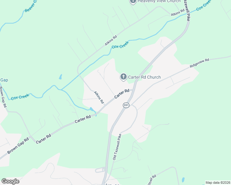 map of restaurants, bars, coffee shops, grocery stores, and more near 5909 Carter Road in Knoxville