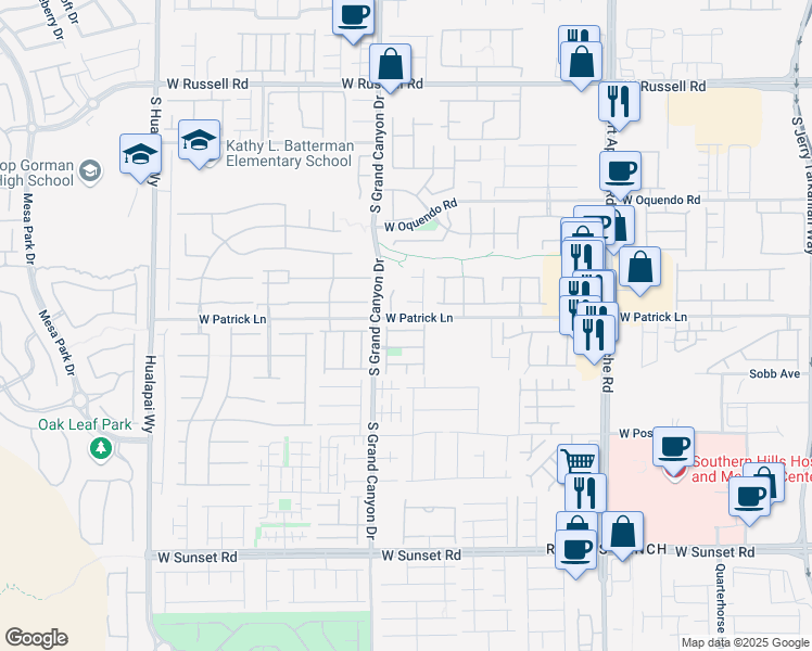 map of restaurants, bars, coffee shops, grocery stores, and more near 9744 Wailings Avenue in Las Vegas