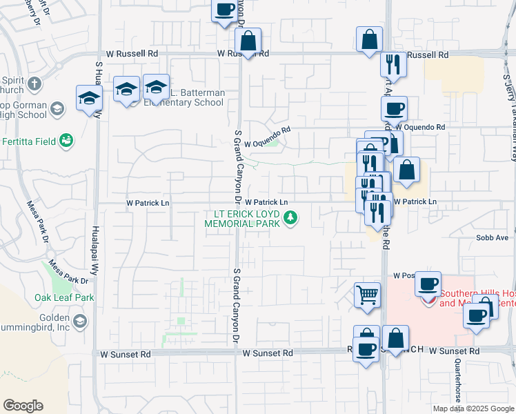 map of restaurants, bars, coffee shops, grocery stores, and more near 9744 Wailings Avenue in Las Vegas
