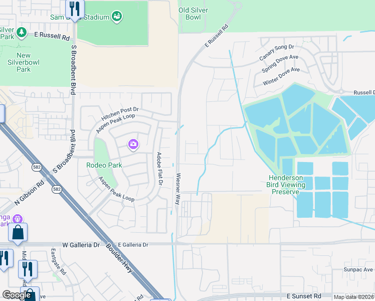 map of restaurants, bars, coffee shops, grocery stores, and more near 570 Ruby Robin Avenue in Henderson