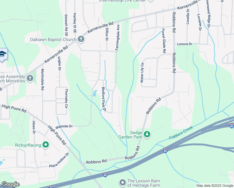 map of restaurants, bars, coffee shops, grocery stores, and more near 436 Bedford Knoll Drive in Winston-Salem