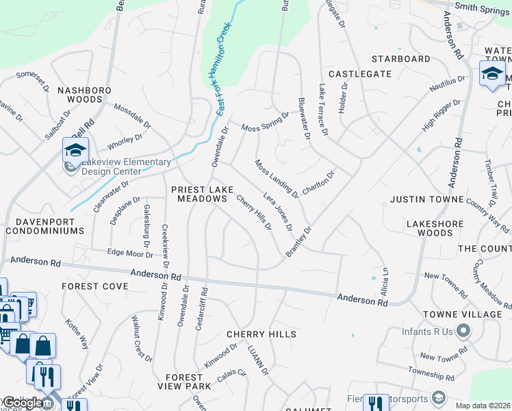 map of restaurants, bars, coffee shops, grocery stores, and more near in Nashville