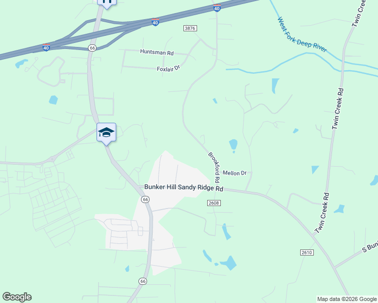 map of restaurants, bars, coffee shops, grocery stores, and more near 1814 Brookford Road in Kernersville