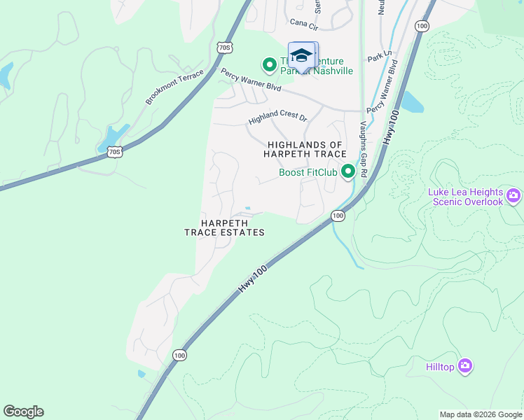 map of restaurants, bars, coffee shops, grocery stores, and more near 146 Harpeth Trace Drive in Nashville