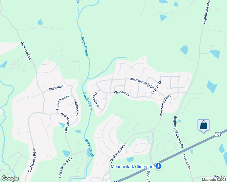 map of restaurants, bars, coffee shops, grocery stores, and more near 698 Winners Circle in Whitsett