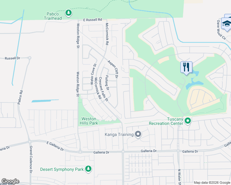 map of restaurants, bars, coffee shops, grocery stores, and more near 185 Crested Creek Avenue in Henderson