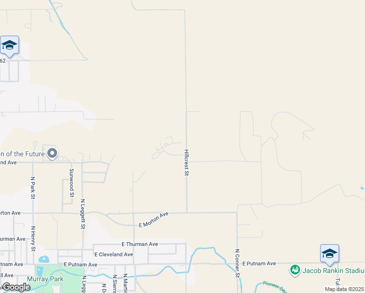 map of restaurants, bars, coffee shops, grocery stores, and more near 1189 East Fairhaven Court in Porterville