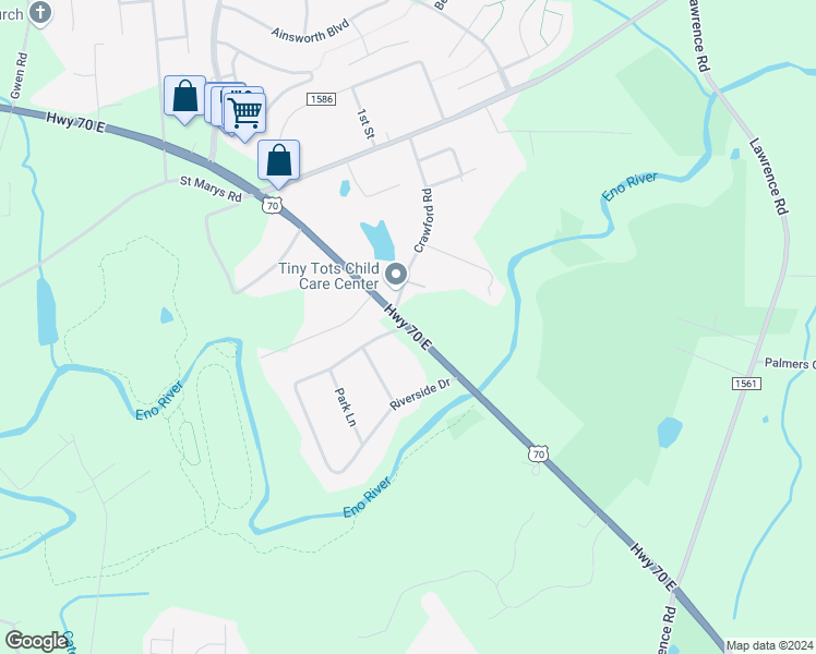 map of restaurants, bars, coffee shops, grocery stores, and more near 1564 U.S. 70 in Hillsborough