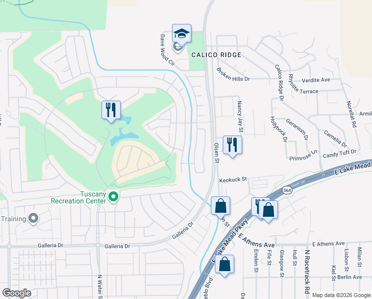 map of restaurants, bars, coffee shops, grocery stores, and more near 972 Via Canale Drive in Henderson