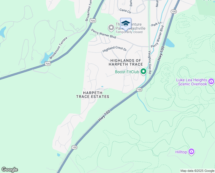 map of restaurants, bars, coffee shops, grocery stores, and more near 147 Harpeth Trace Drive in Nashville