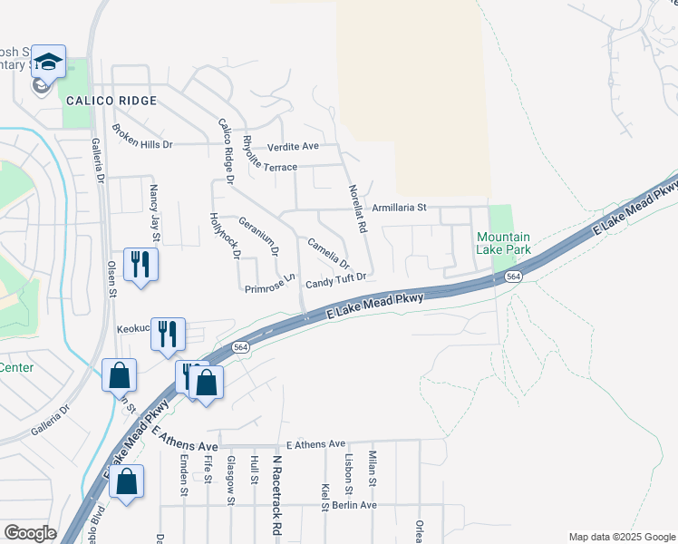 map of restaurants, bars, coffee shops, grocery stores, and more near 981 Candy Tuft Drive in Henderson