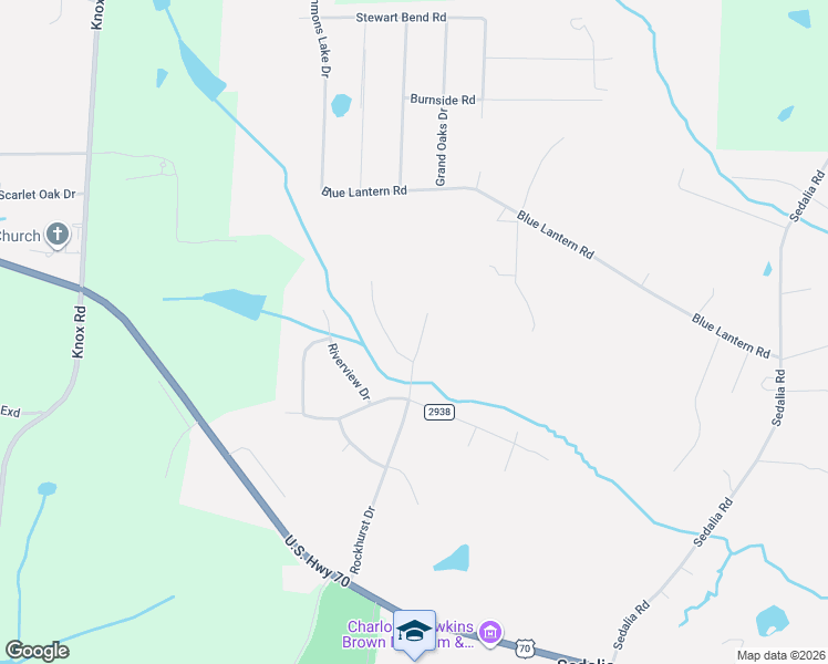 map of restaurants, bars, coffee shops, grocery stores, and more near 606 Rock Hurst Drive in Gibsonville