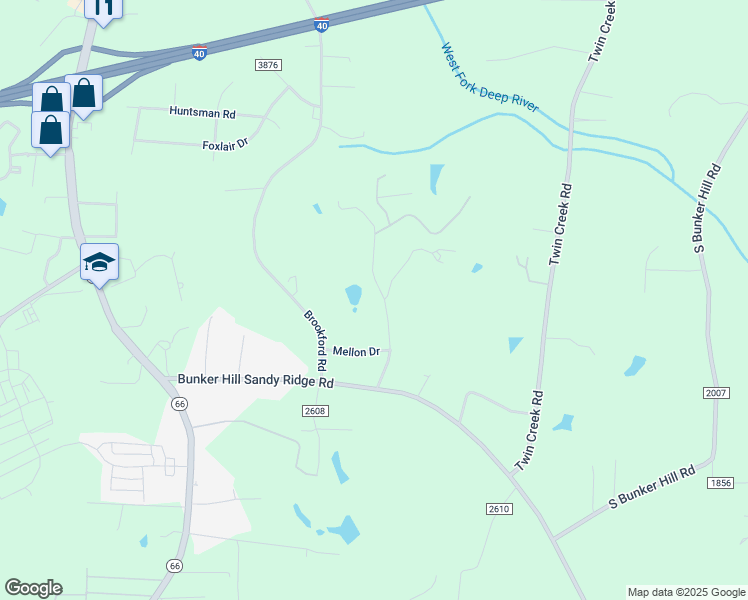 map of restaurants, bars, coffee shops, grocery stores, and more near 1704 Slate Road in Kernersville