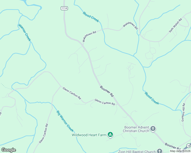 map of restaurants, bars, coffee shops, grocery stores, and more near 1722 Boomer Road in Boomer