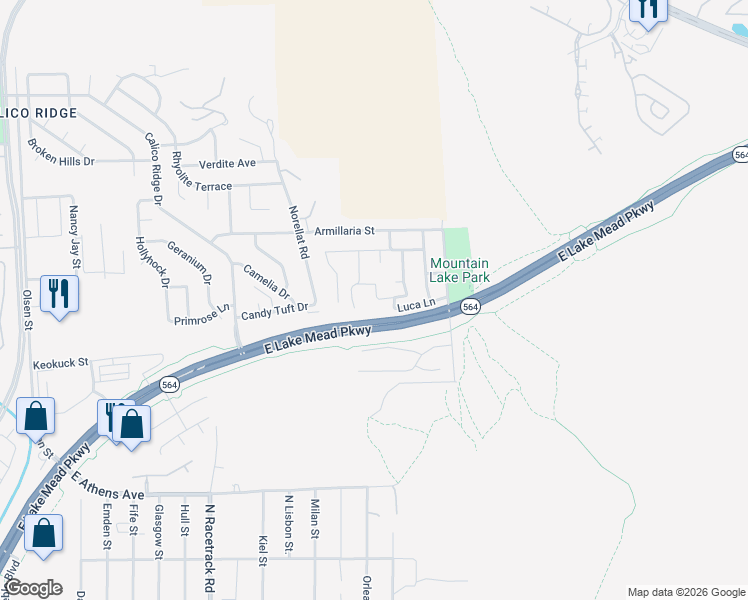 map of restaurants, bars, coffee shops, grocery stores, and more near 1001 Cutter Street in Henderson