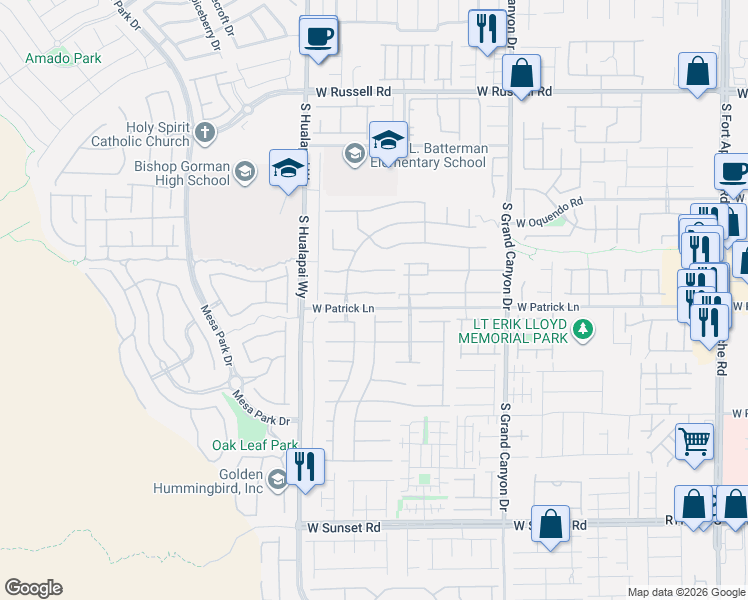 map of restaurants, bars, coffee shops, grocery stores, and more near 10053 Clifton Forge Ave in Las Vegas
