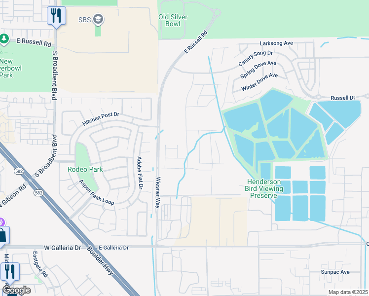 map of restaurants, bars, coffee shops, grocery stores, and more near 6000-6416 Wiesner Way in Henderson