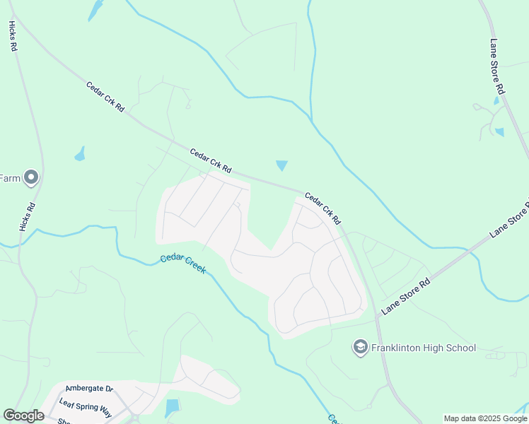 map of restaurants, bars, coffee shops, grocery stores, and more near 313 Cedar Creek Road in Franklinton