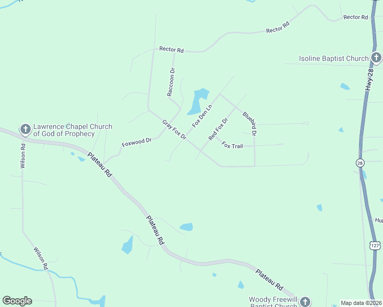 map of restaurants, bars, coffee shops, grocery stores, and more near 15 Red Fox Court in Crossville
