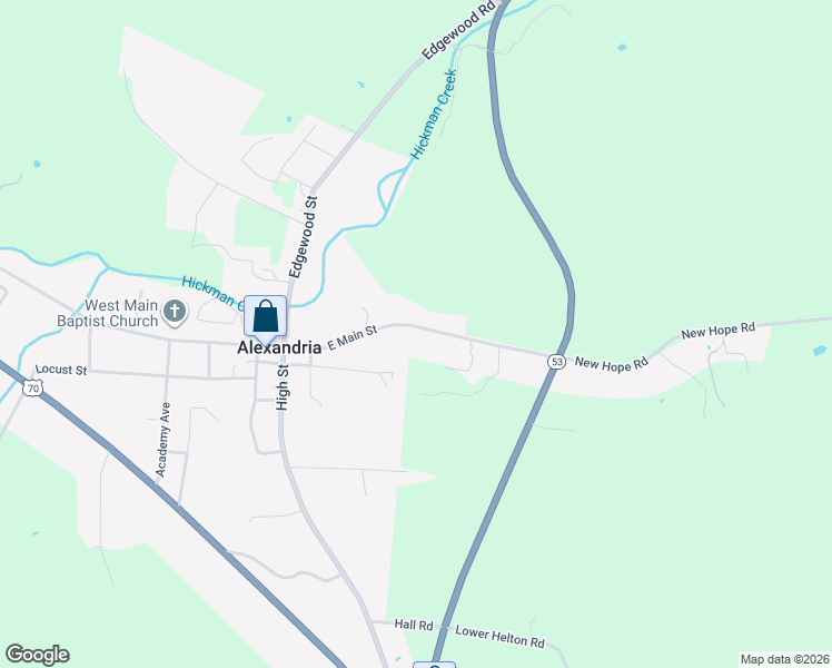 map of restaurants, bars, coffee shops, grocery stores, and more near 396 East Main Street in Alexandria