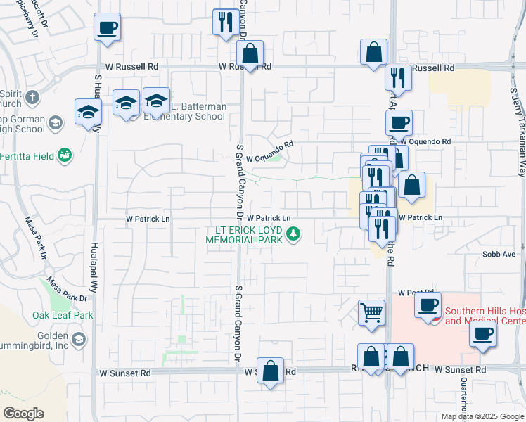 map of restaurants, bars, coffee shops, grocery stores, and more near 9739 West Vista Cache Court in Las Vegas