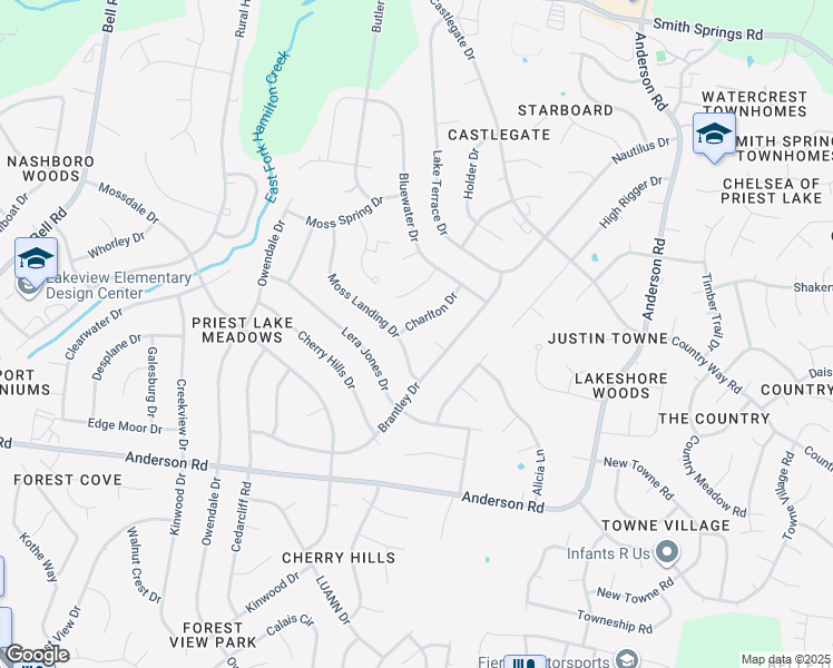 map of restaurants, bars, coffee shops, grocery stores, and more near 1233 Charlton Drive in Nashville