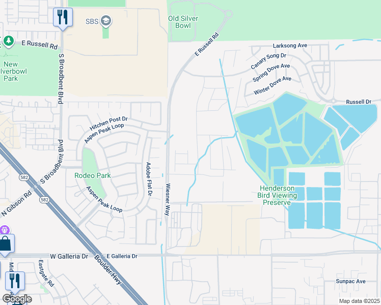 map of restaurants, bars, coffee shops, grocery stores, and more near 1018 Peacock Plume Street in Henderson
