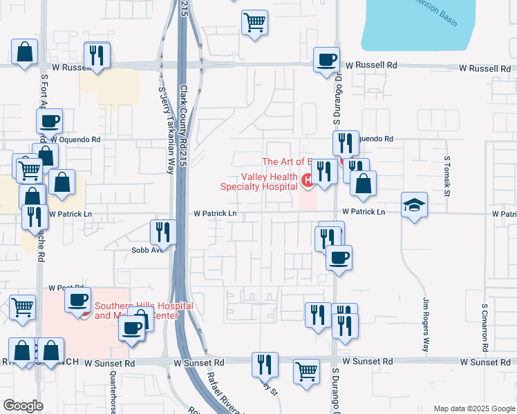 map of restaurants, bars, coffee shops, grocery stores, and more near 8813 Rambling Rock Court in Las Vegas