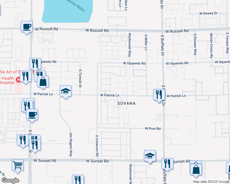 map of restaurants, bars, coffee shops, grocery stores, and more near 6077 Villa Trieste Court in Las Vegas