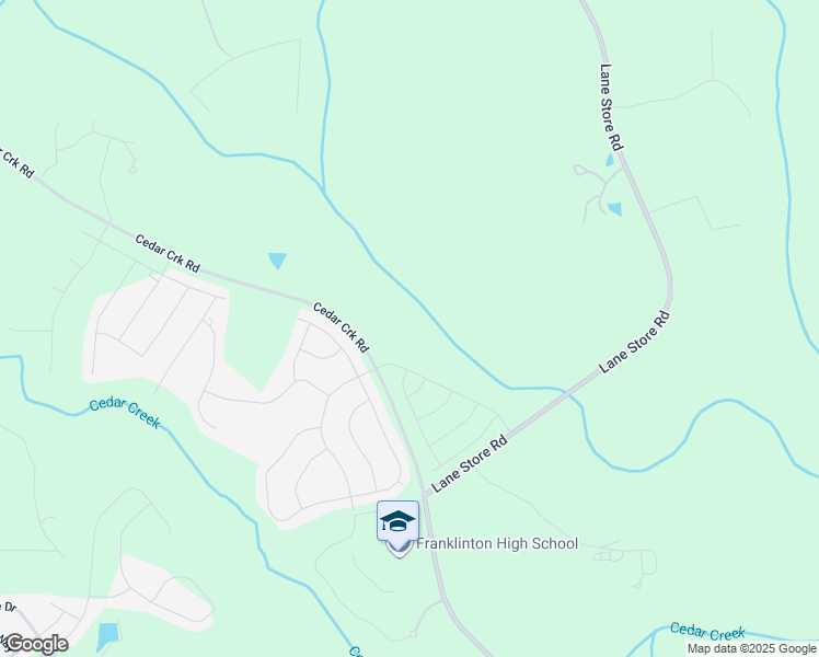 map of restaurants, bars, coffee shops, grocery stores, and more near 641 Cedar Creek Road in Franklinton