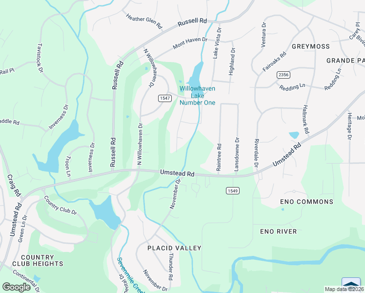 map of restaurants, bars, coffee shops, grocery stores, and more near 5102 Pine Way Drive in Durham