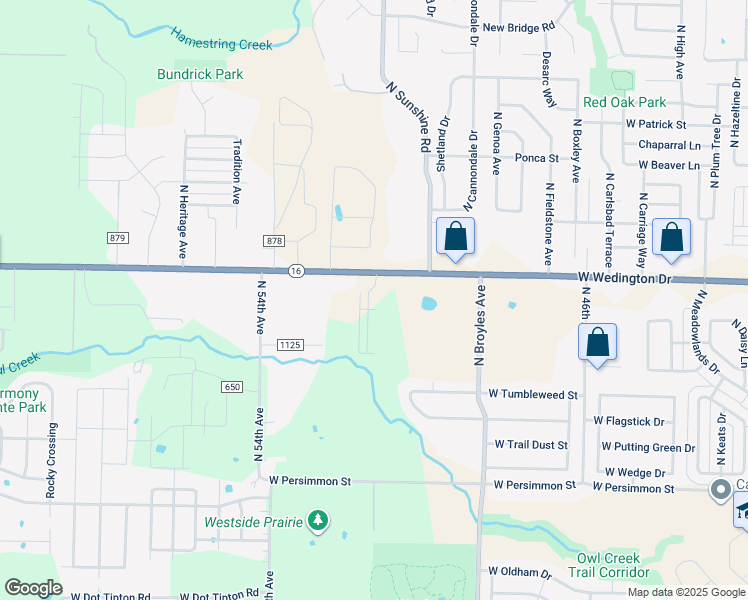 map of restaurants, bars, coffee shops, grocery stores, and more near 5245 Arkansas 16 in Fayetteville