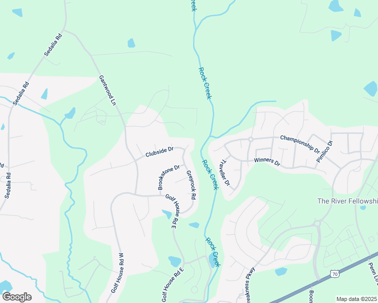 map of restaurants, bars, coffee shops, grocery stores, and more near 606 Greyrock Road in Whitsett
