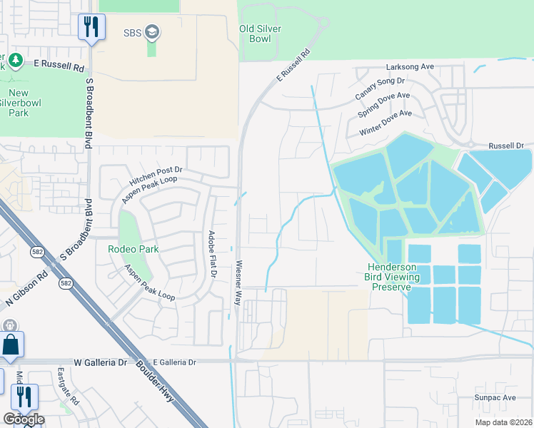 map of restaurants, bars, coffee shops, grocery stores, and more near 1074 Peacock Plume Street in Henderson