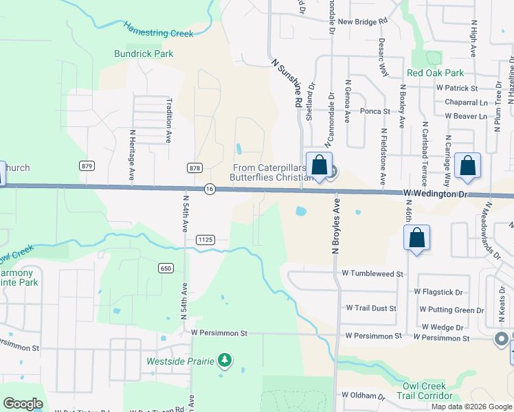 map of restaurants, bars, coffee shops, grocery stores, and more near 5245 Arkansas 16 in Fayetteville