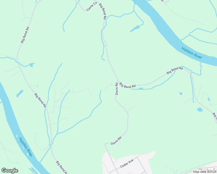 map of restaurants, bars, coffee shops, grocery stores, and more near 425 Davis Rd in Strawberry Plains