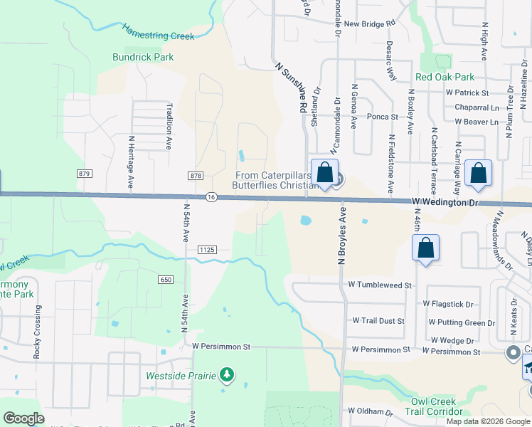 map of restaurants, bars, coffee shops, grocery stores, and more near 5245 Arkansas 16 in Fayetteville