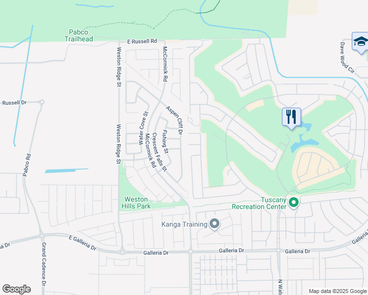 map of restaurants, bars, coffee shops, grocery stores, and more near 980 Aspen Cliff Drive in Henderson