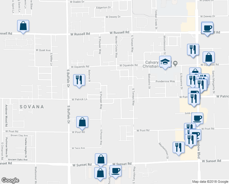 map of restaurants, bars, coffee shops, grocery stores, and more near 7476 Mulgrave Court in Las Vegas