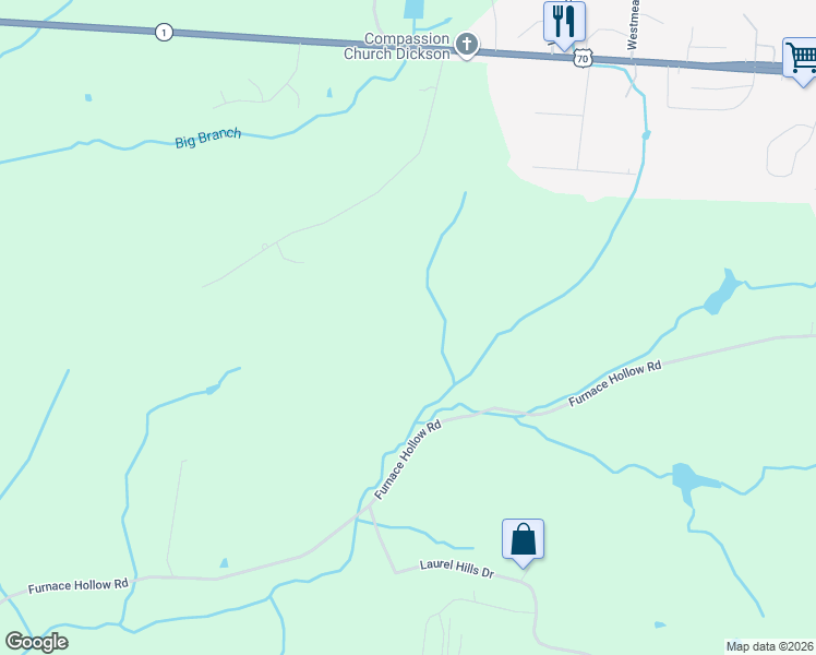 map of restaurants, bars, coffee shops, grocery stores, and more near in Dickson