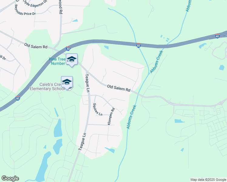 map of restaurants, bars, coffee shops, grocery stores, and more near 1284 Old Salem Road in Kernersville