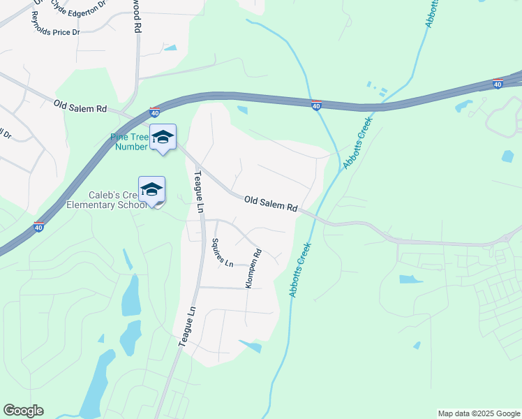 map of restaurants, bars, coffee shops, grocery stores, and more near 1284 Old Salem Road in Kernersville