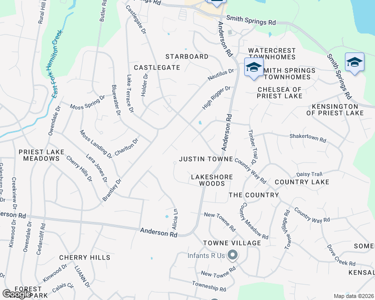 map of restaurants, bars, coffee shops, grocery stores, and more near 3138 Justin Towne Court in Nashville