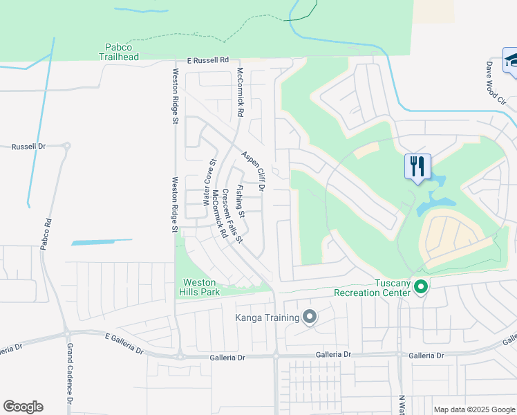 map of restaurants, bars, coffee shops, grocery stores, and more near 184 Crested Creek Avenue in Henderson