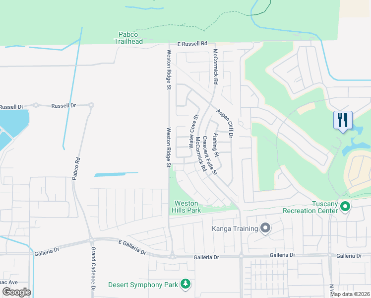 map of restaurants, bars, coffee shops, grocery stores, and more near 108 Blue Trout Avenue in Henderson