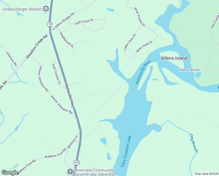 map of restaurants, bars, coffee shops, grocery stores, and more near 165-509 River Trace Lane in Greeneville