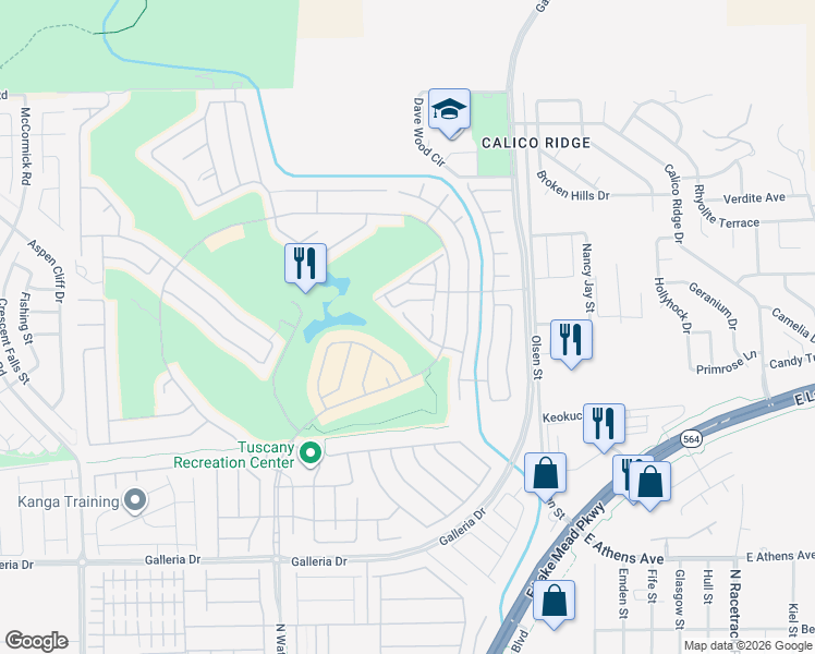 map of restaurants, bars, coffee shops, grocery stores, and more near 501 Norcia Place in Henderson