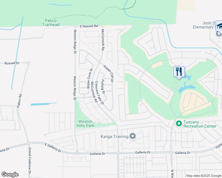map of restaurants, bars, coffee shops, grocery stores, and more near 184 Crested Creek Avenue in Henderson