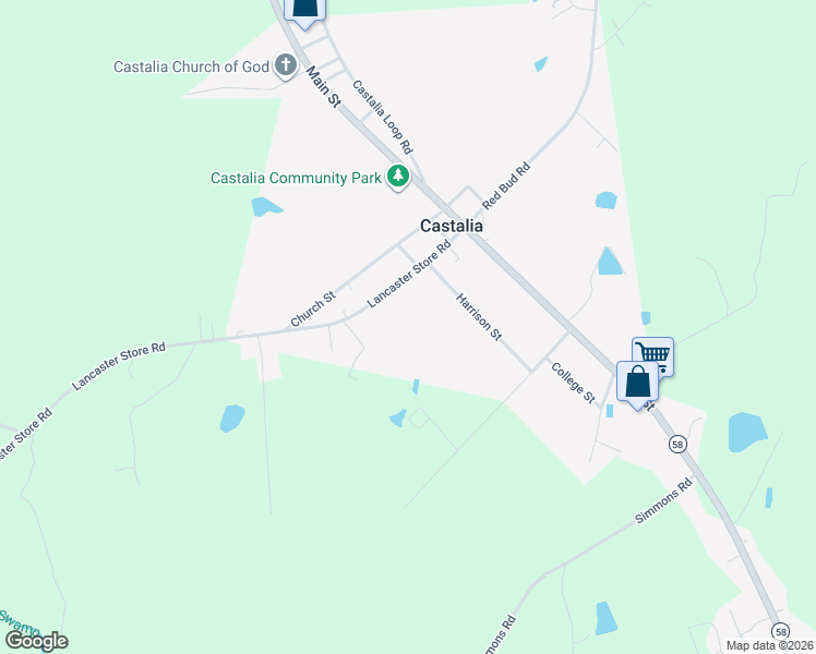 map of restaurants, bars, coffee shops, grocery stores, and more near 9413 Pine Street in Castalia